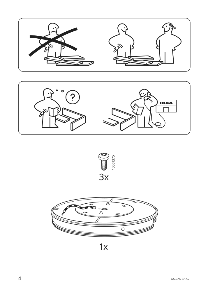 Assembly instructions for IKEA Kabomba led ceiling lamp chrome plated glossy | Page 4 - IKEA KABOMBA LED ceiling lamp 805.025.02