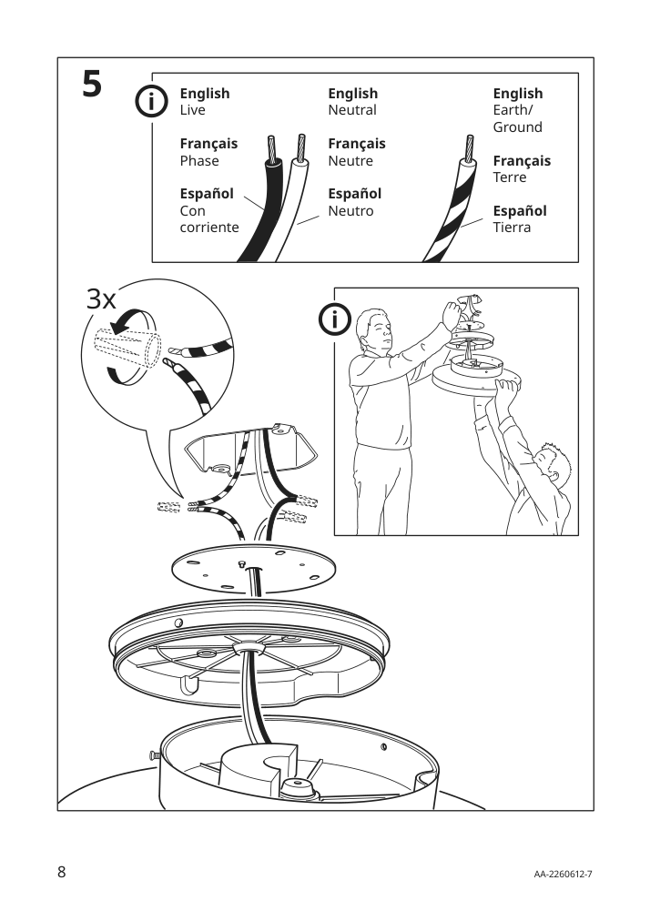 Assembly instructions for IKEA Kabomba led ceiling lamp chrome plated glossy | Page 8 - IKEA KABOMBA LED ceiling lamp 805.025.02