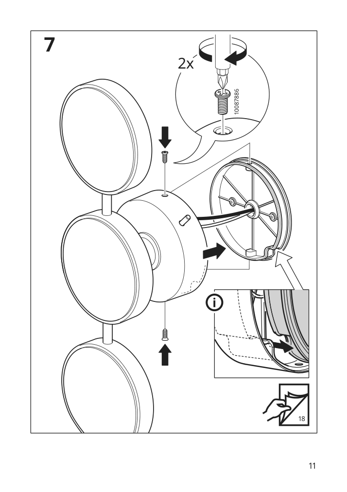 Assembly instructions for IKEA Kabomba led wall lamp dimmable chrome plated glossy | Page 11 - IKEA KABOMBA LED wall lamp 205.024.92