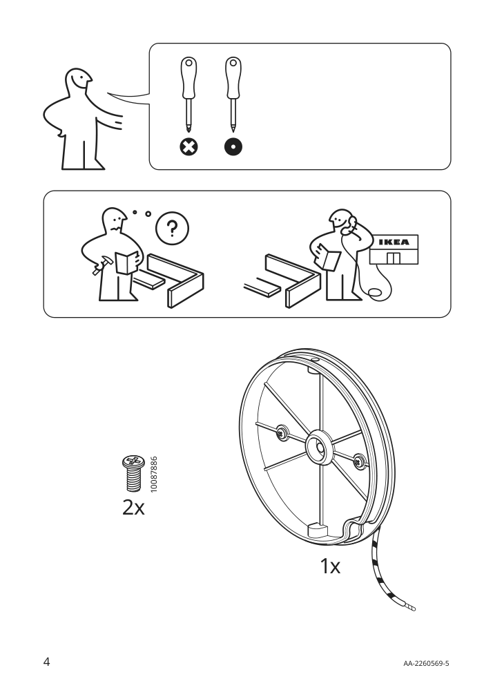 Assembly instructions for IKEA Kabomba led wall lamp dimmable chrome plated glossy | Page 4 - IKEA KABOMBA LED wall lamp 205.024.92