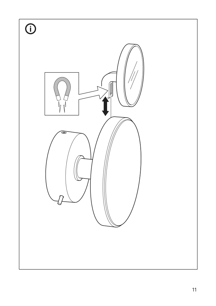 Assembly instructions for IKEA Kabomba led wall lamp with mirror dimmable chrome plated glossy | Page 11 - IKEA KABOMBA LED wall lamp with mirror 105.024.97