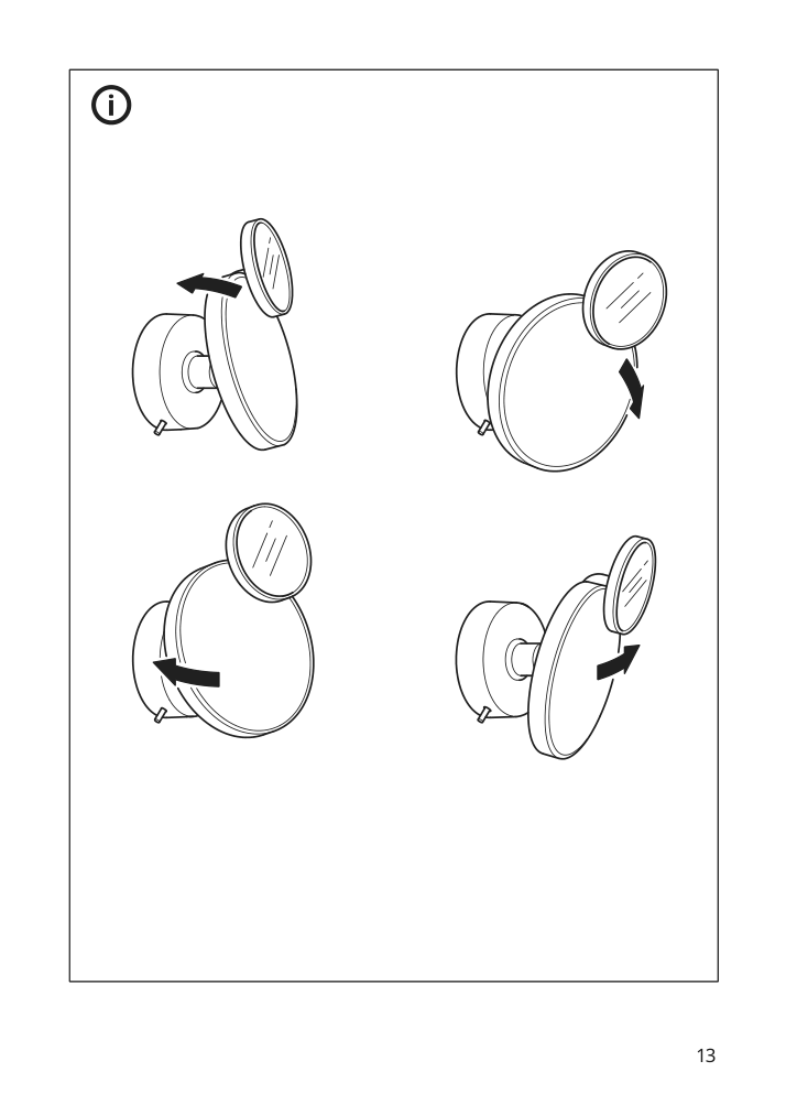 Assembly instructions for IKEA Kabomba led wall lamp with mirror dimmable chrome plated glossy | Page 13 - IKEA KABOMBA LED wall lamp with mirror 105.024.97