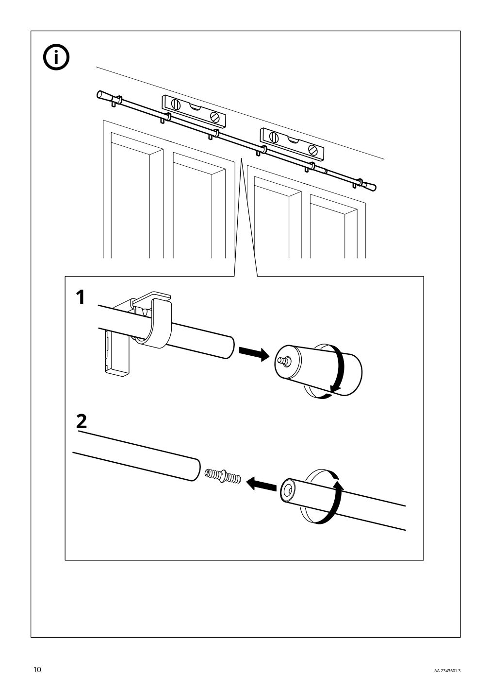 Assembly instructions for IKEA Kaegelkaktus curtain rod set oak effect | Page 10 - IKEA KÄGELKAKTUS curtain rod set 105.448.45