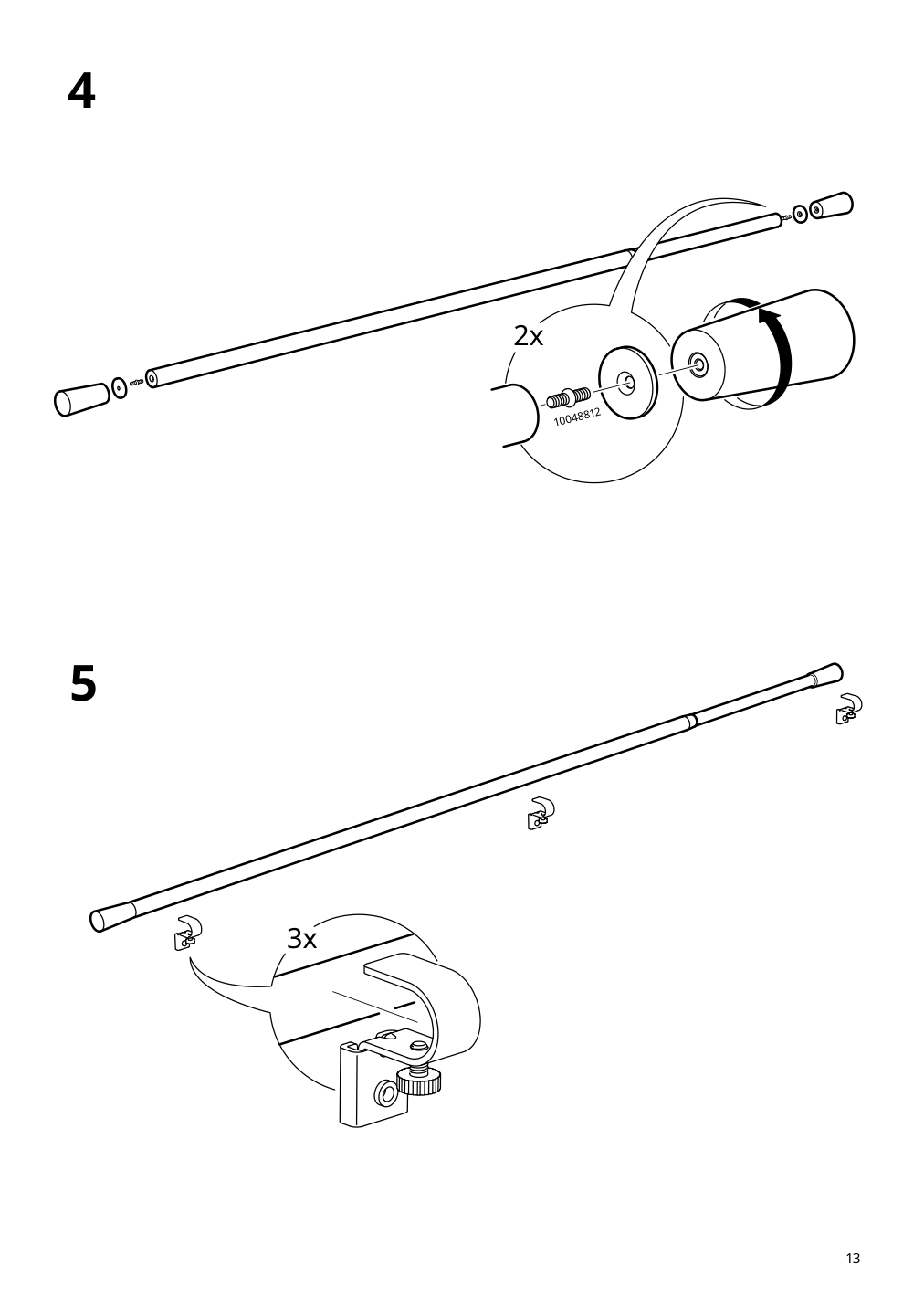Assembly instructions for IKEA Kaegelkaktus curtain rod set oak effect | Page 13 - IKEA KÄGELKAKTUS curtain rod set 105.448.45