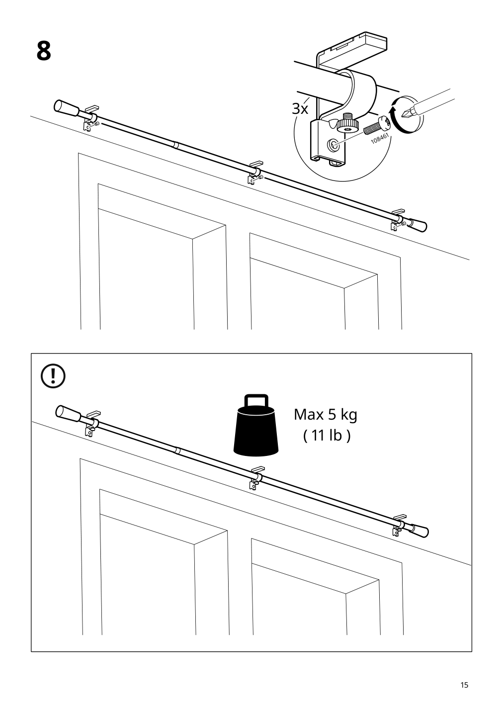 Assembly instructions for IKEA Kaegelkaktus curtain rod set oak effect | Page 15 - IKEA KÄGELKAKTUS curtain rod set 105.448.45
