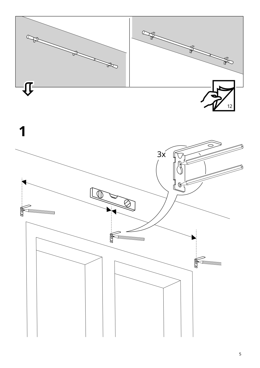 Assembly instructions for IKEA Kaegelkaktus curtain rod set oak effect | Page 5 - IKEA KÄGELKAKTUS curtain rod set 105.448.45