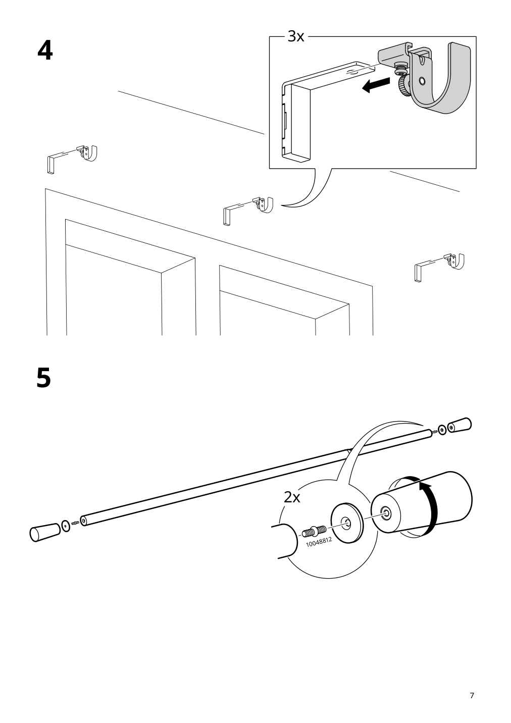 Assembly instructions for IKEA Kaegelkaktus curtain rod set oak effect | Page 7 - IKEA KÄGELKAKTUS curtain rod set 105.448.45
