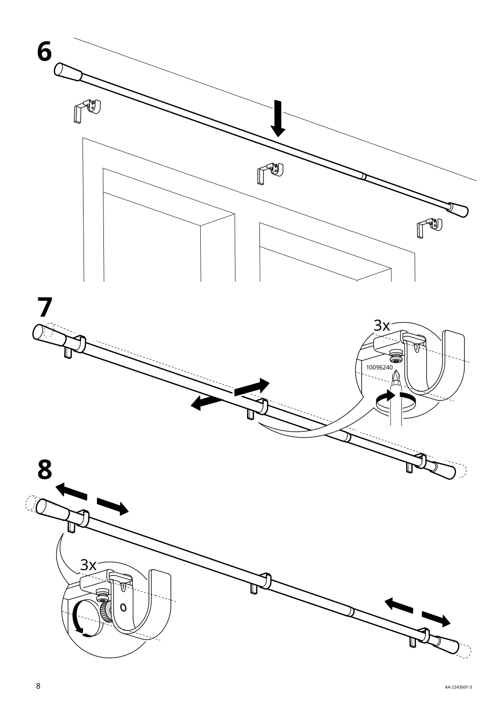 Assembly instructions for IKEA Kaegelkaktus curtain rod set oak effect | Page 8 - IKEA KÄGELKAKTUS curtain rod set 105.448.45