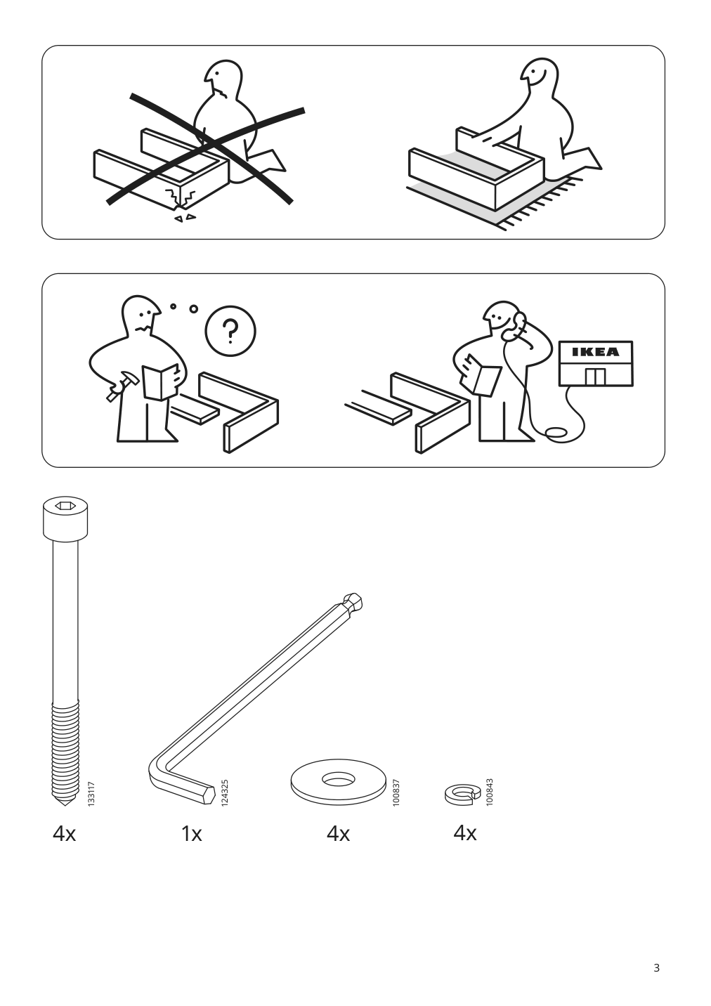 Assembly instructions for IKEA Kaettil chair white knisa light gray | Page 3 - IKEA NORBERG / KÄTTIL table and 2 chairs 594.803.14