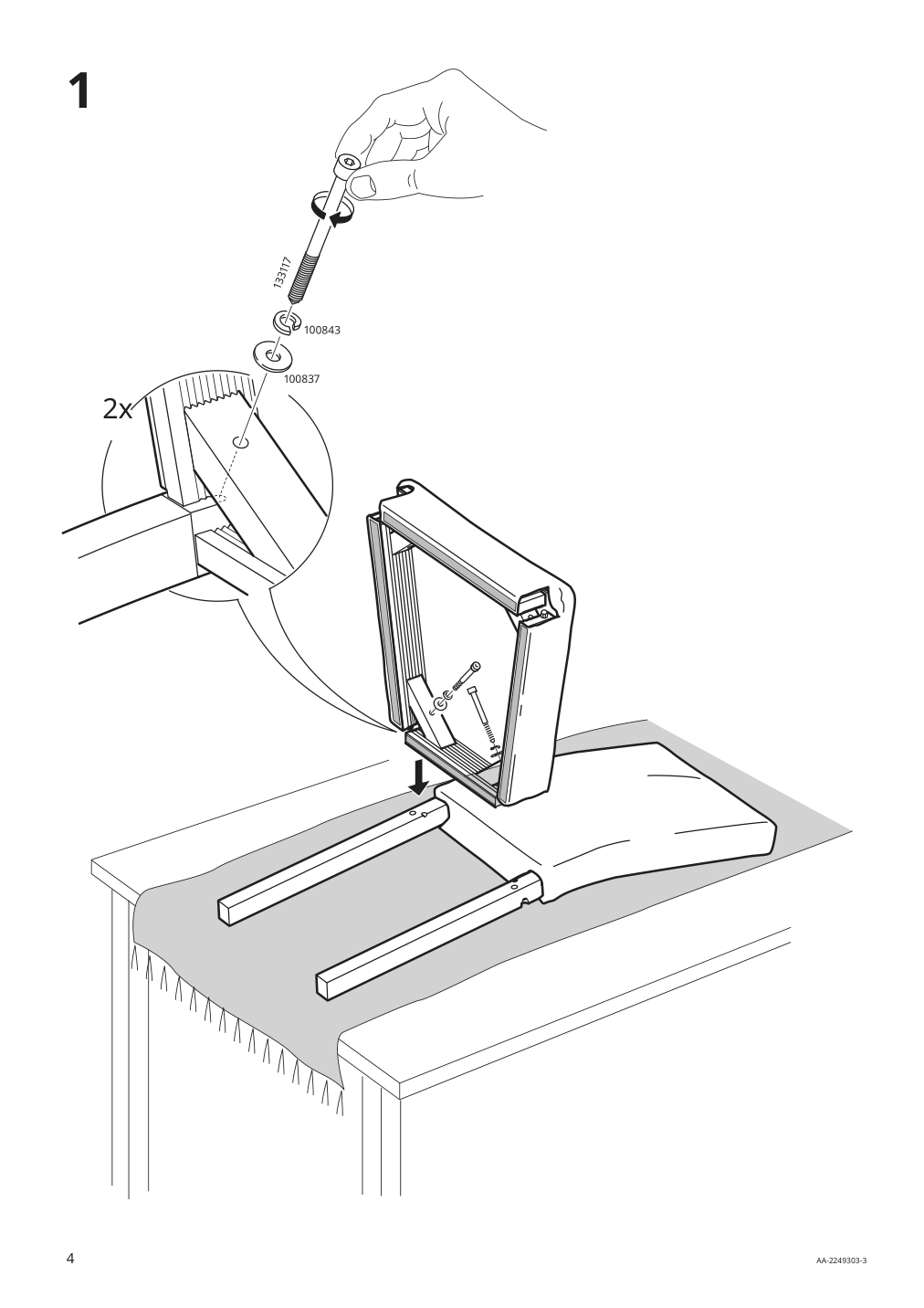 Assembly instructions for IKEA Kaettil chair white knisa light gray | Page 4 - IKEA NORBERG / KÄTTIL table and 2 chairs 594.803.14