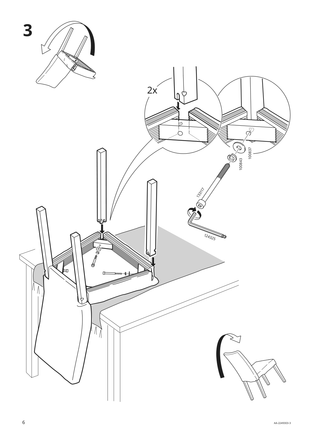 Assembly instructions for IKEA Kaettil chair white knisa light gray | Page 6 - IKEA NORBERG / KÄTTIL table and 2 chairs 594.803.14