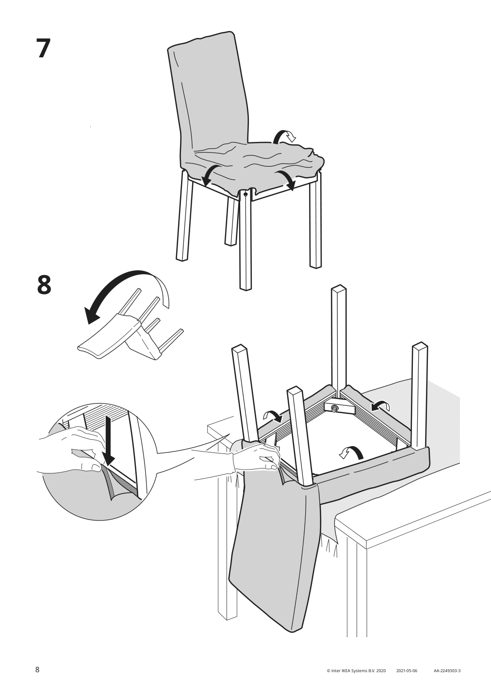 Assembly instructions for IKEA Kaettil chair white knisa light gray | Page 8 - IKEA NORBERG / KÄTTIL table and 2 chairs 594.803.14