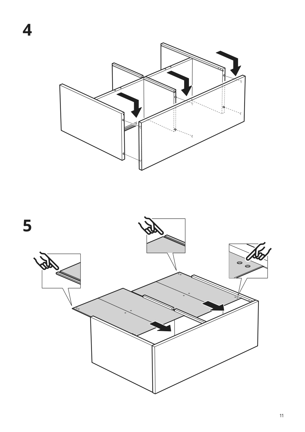 Assembly instructions for IKEA Kalknaes cabinet with sliding doors white | Page 11 - IKEA KALKNÄS cabinet with sliding doors 904.962.61