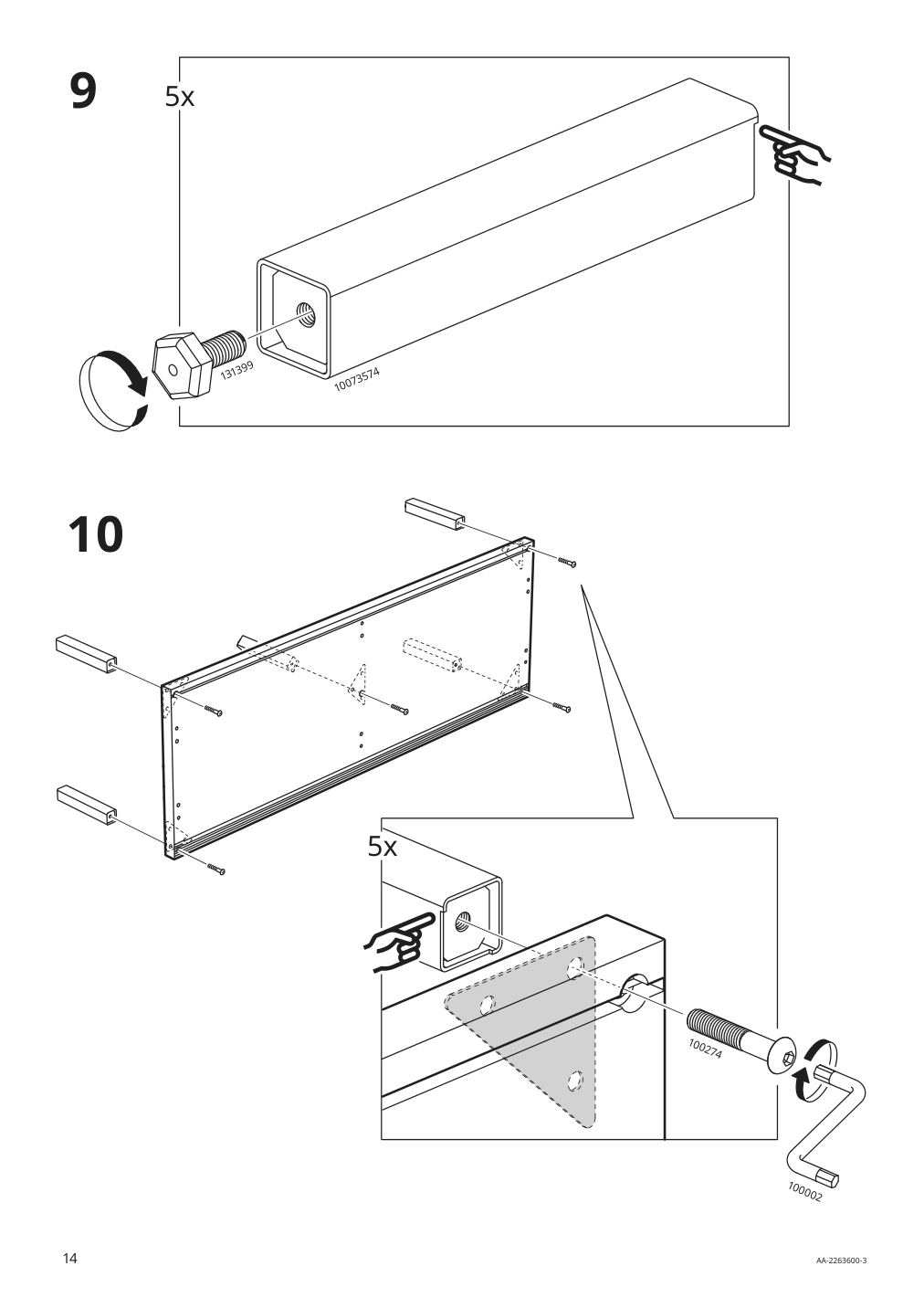 Assembly instructions for IKEA Kalknaes cabinet with sliding doors white | Page 14 - IKEA KALKNÄS cabinet with sliding doors 904.962.61