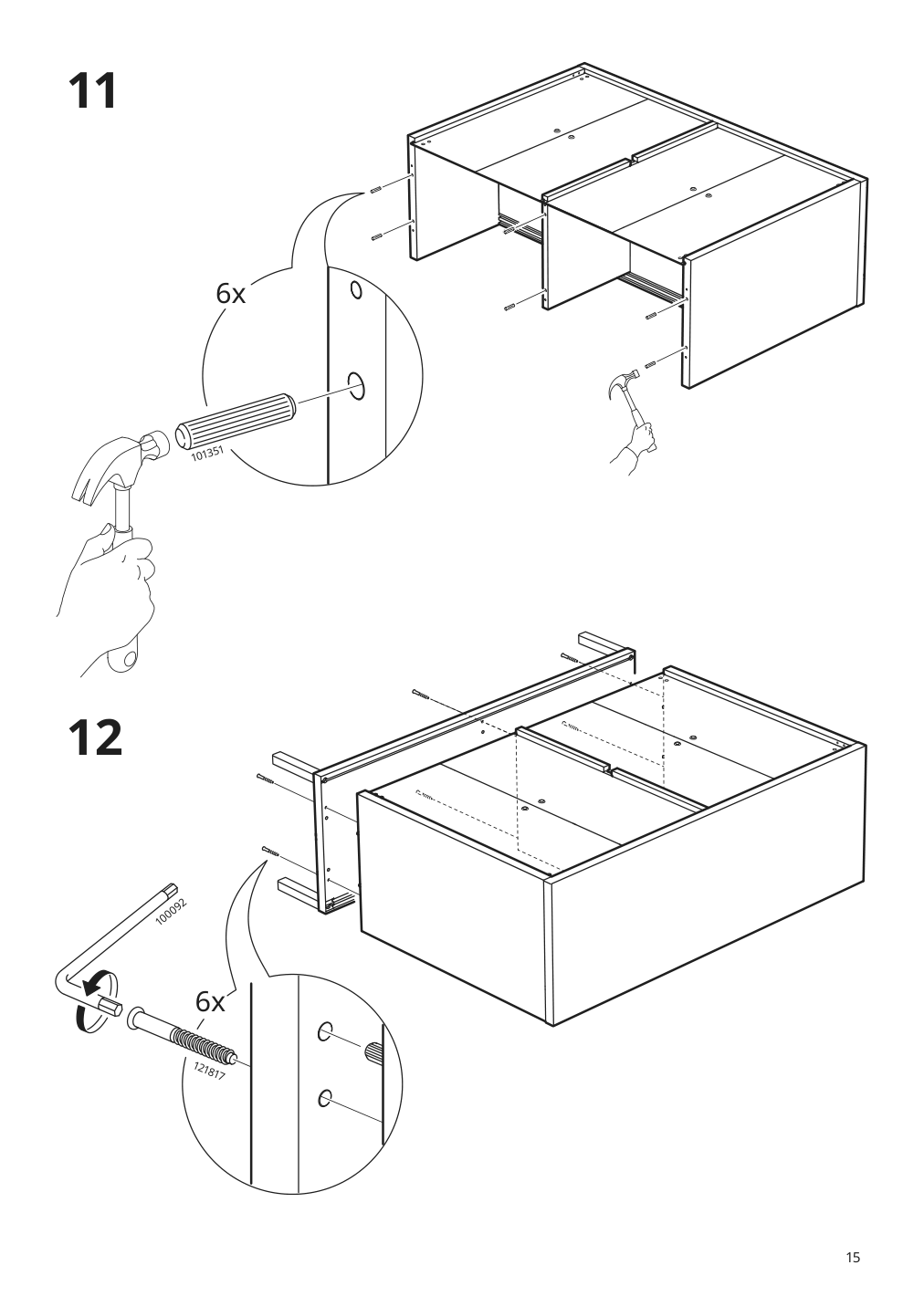 Assembly instructions for IKEA Kalknaes cabinet with sliding doors white | Page 15 - IKEA KALKNÄS cabinet with sliding doors 904.962.61