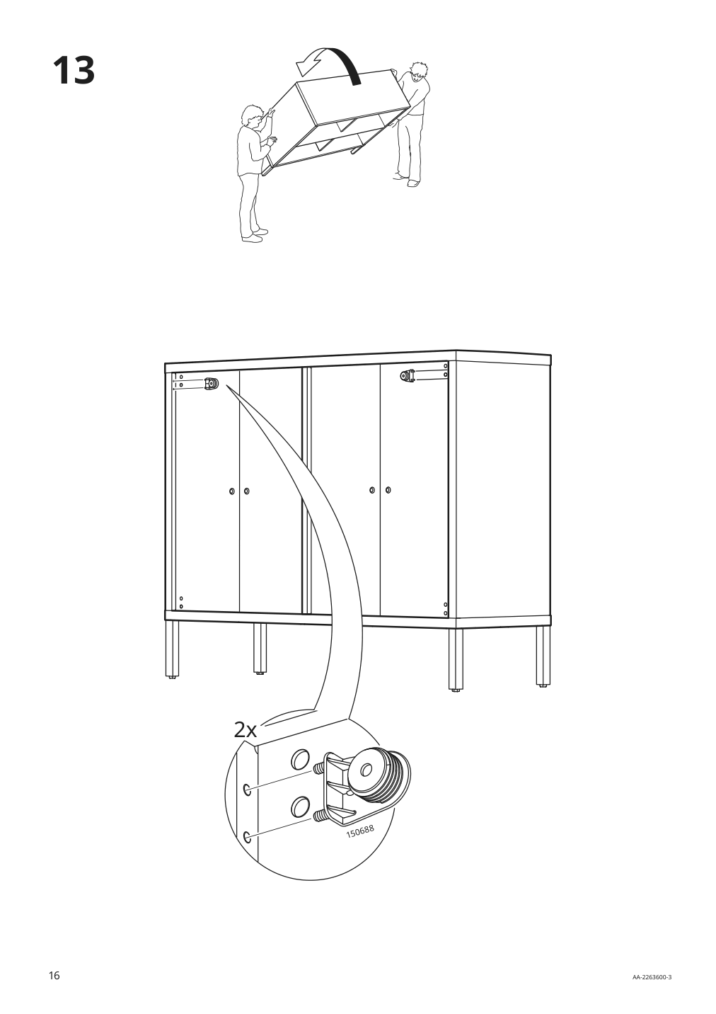 Assembly instructions for IKEA Kalknaes cabinet with sliding doors white | Page 16 - IKEA KALKNÄS cabinet with sliding doors 904.962.61