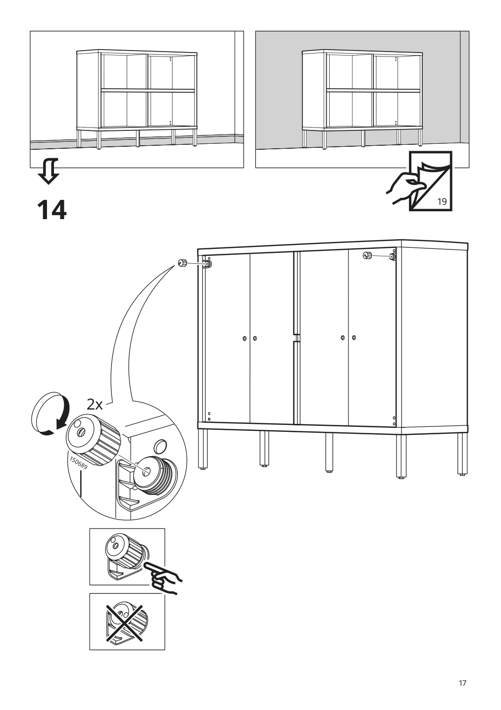 Assembly instructions for IKEA Kalknaes cabinet with sliding doors white | Page 17 - IKEA KALKNÄS cabinet with sliding doors 904.962.61