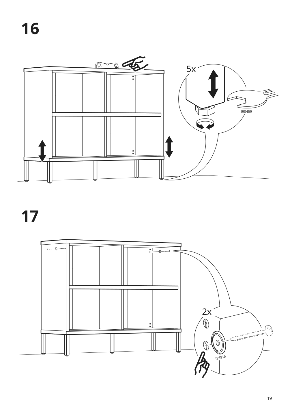 Assembly instructions for IKEA Kalknaes cabinet with sliding doors white | Page 19 - IKEA KALKNÄS cabinet with sliding doors 904.962.61