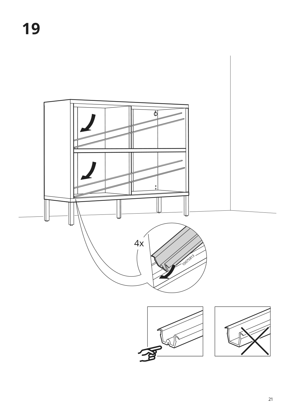 Assembly instructions for IKEA Kalknaes cabinet with sliding doors white | Page 21 - IKEA KALKNÄS cabinet with sliding doors 904.962.61