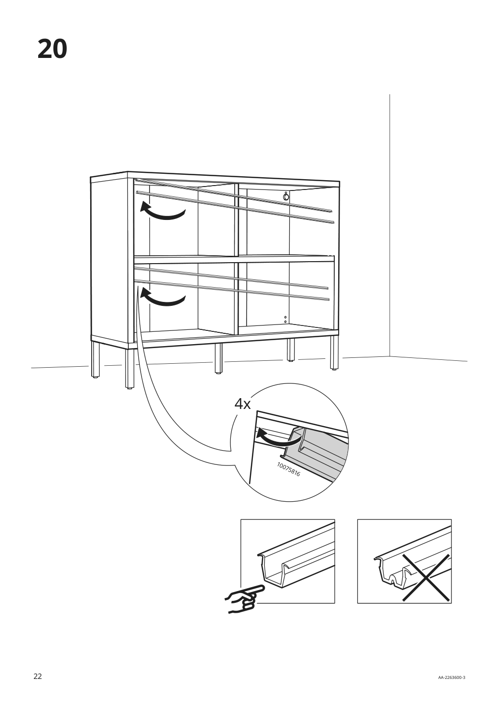 Assembly instructions for IKEA Kalknaes cabinet with sliding doors white | Page 22 - IKEA KALKNÄS cabinet with sliding doors 904.962.61