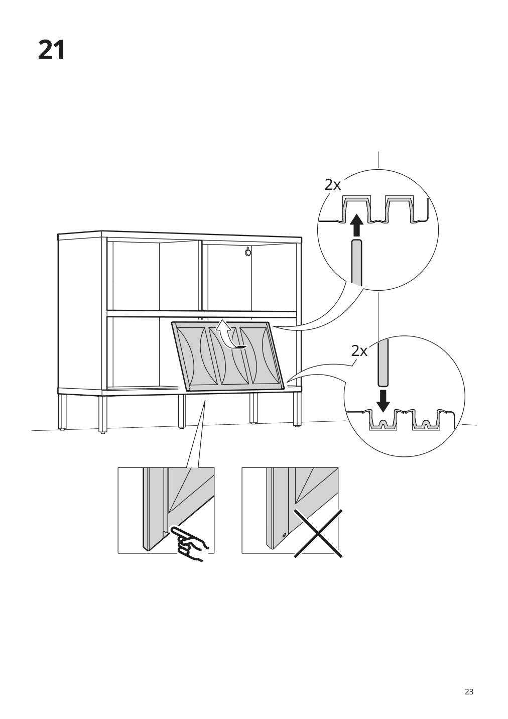 Assembly instructions for IKEA Kalknaes cabinet with sliding doors white | Page 23 - IKEA KALKNÄS cabinet with sliding doors 904.962.61