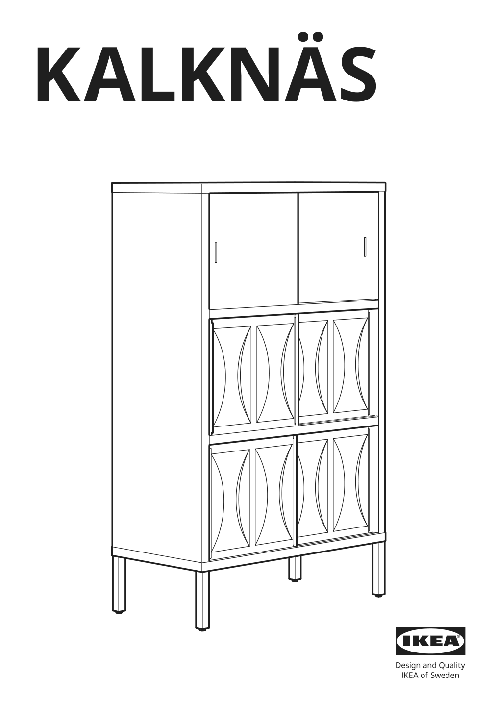 Assembly instructions for IKEA Kalknaes cabinet with sliding doors white | Page 1 - IKEA KALKNÄS cabinet with sliding doors 304.962.64