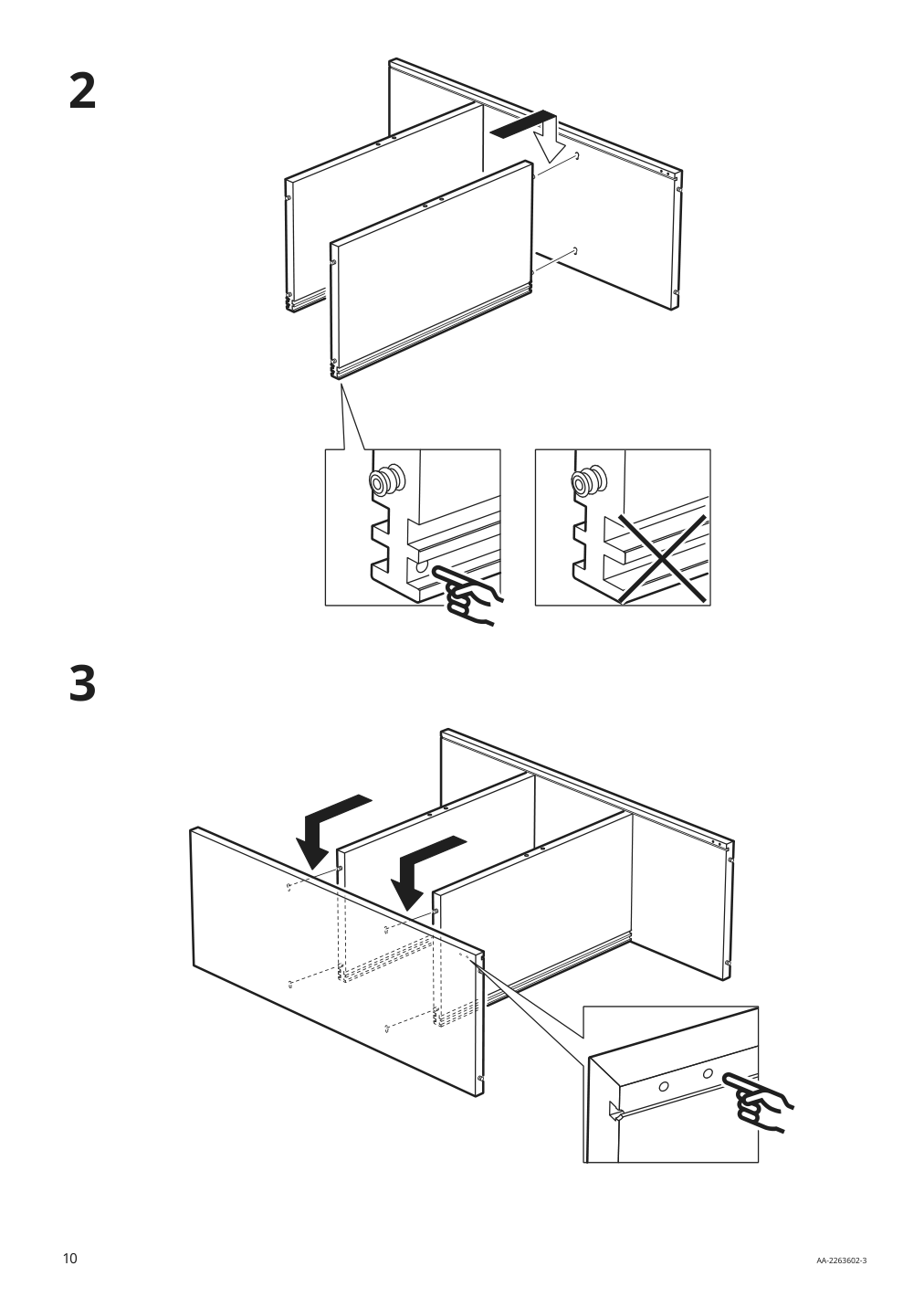 Assembly instructions for IKEA Kalknaes cabinet with sliding doors white | Page 10 - IKEA KALKNÄS cabinet with sliding doors 304.962.64