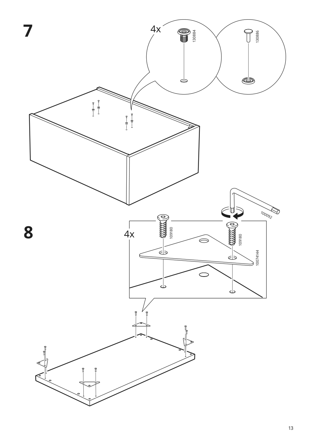 Assembly instructions for IKEA Kalknaes cabinet with sliding doors white | Page 13 - IKEA KALKNÄS cabinet with sliding doors 304.962.64