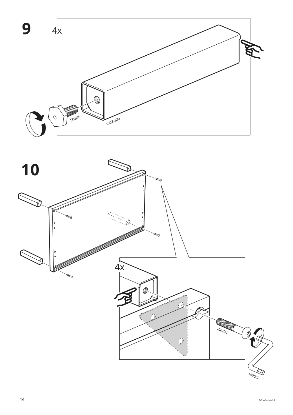 Assembly instructions for IKEA Kalknaes cabinet with sliding doors white | Page 14 - IKEA KALKNÄS cabinet with sliding doors 304.962.64