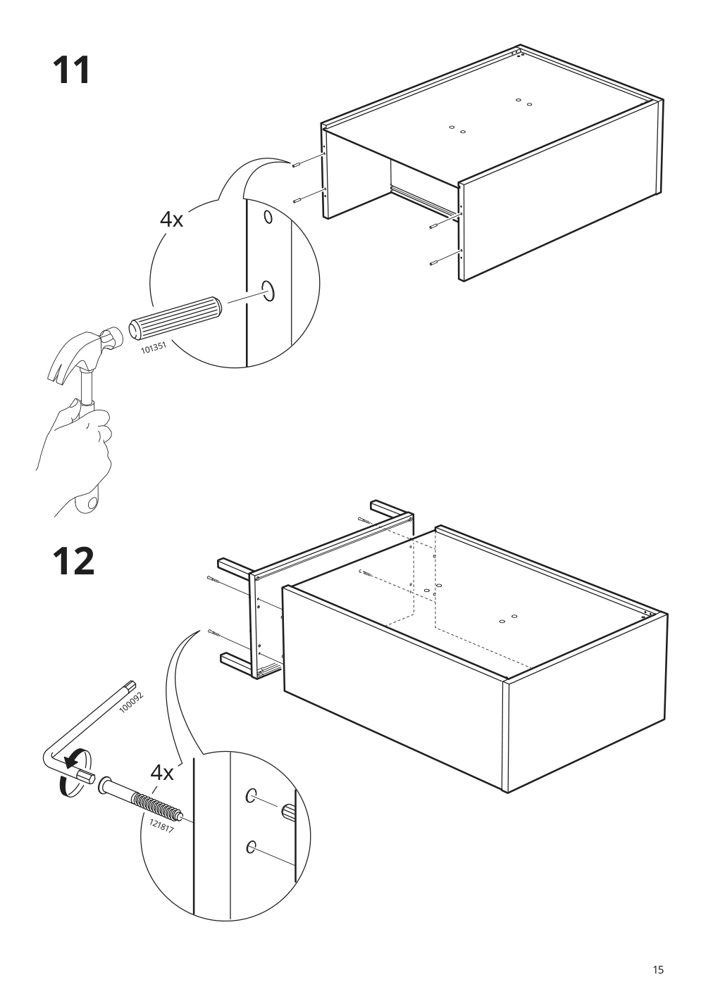 Assembly instructions for IKEA Kalknaes cabinet with sliding doors white | Page 15 - IKEA KALKNÄS cabinet with sliding doors 304.962.64