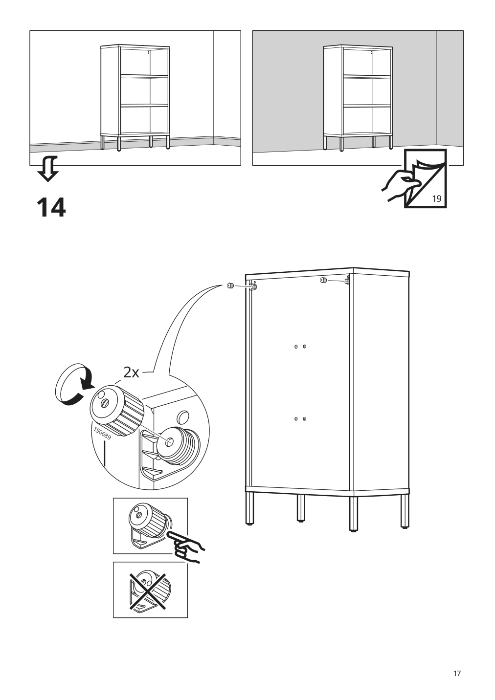 Assembly instructions for IKEA Kalknaes cabinet with sliding doors white | Page 17 - IKEA KALKNÄS cabinet with sliding doors 304.962.64