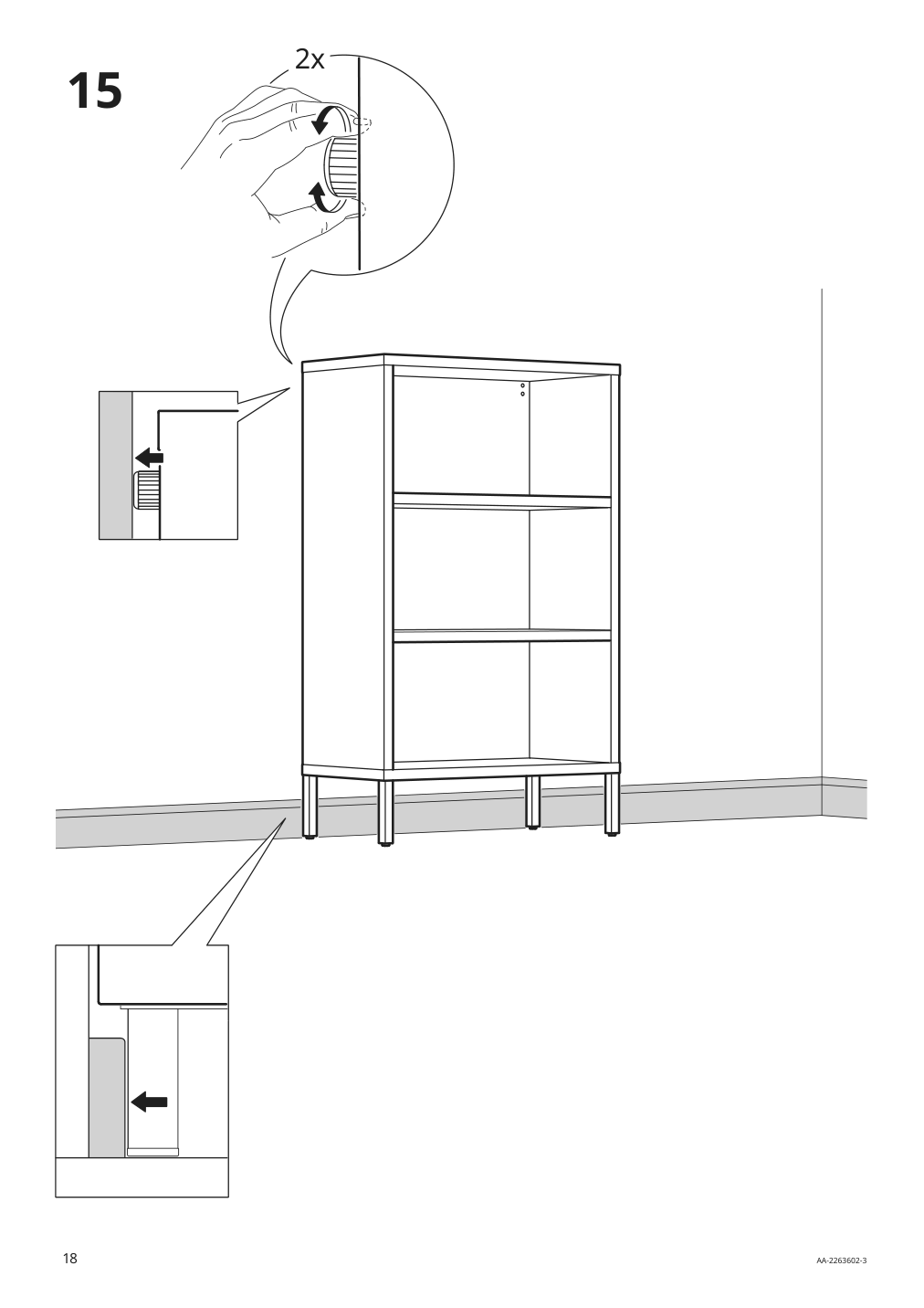 Assembly instructions for IKEA Kalknaes cabinet with sliding doors white | Page 18 - IKEA KALKNÄS cabinet with sliding doors 304.962.64