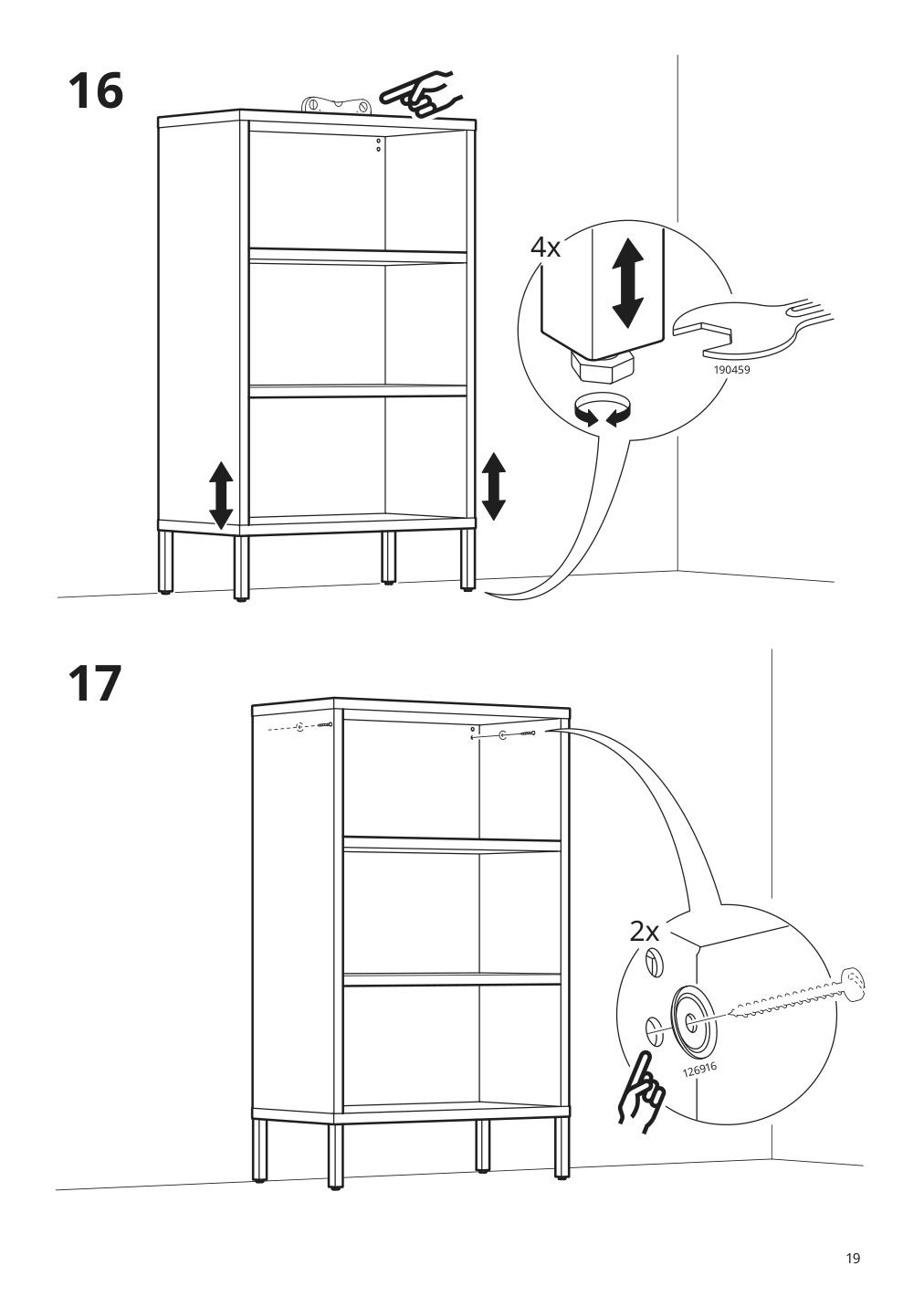 Assembly instructions for IKEA Kalknaes cabinet with sliding doors white | Page 19 - IKEA KALKNÄS cabinet with sliding doors 304.962.64