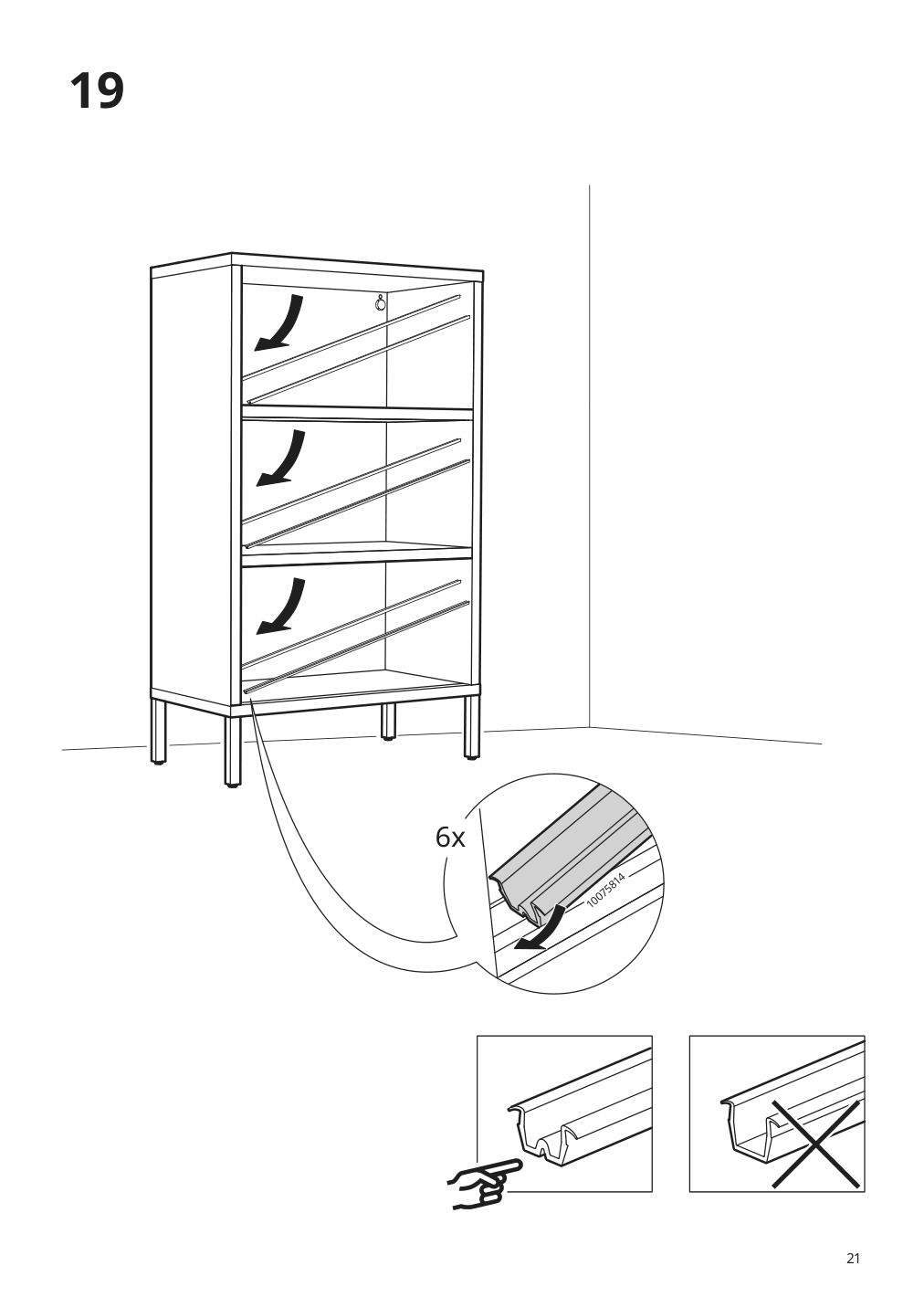 Assembly instructions for IKEA Kalknaes cabinet with sliding doors white | Page 21 - IKEA KALKNÄS cabinet with sliding doors 304.962.64