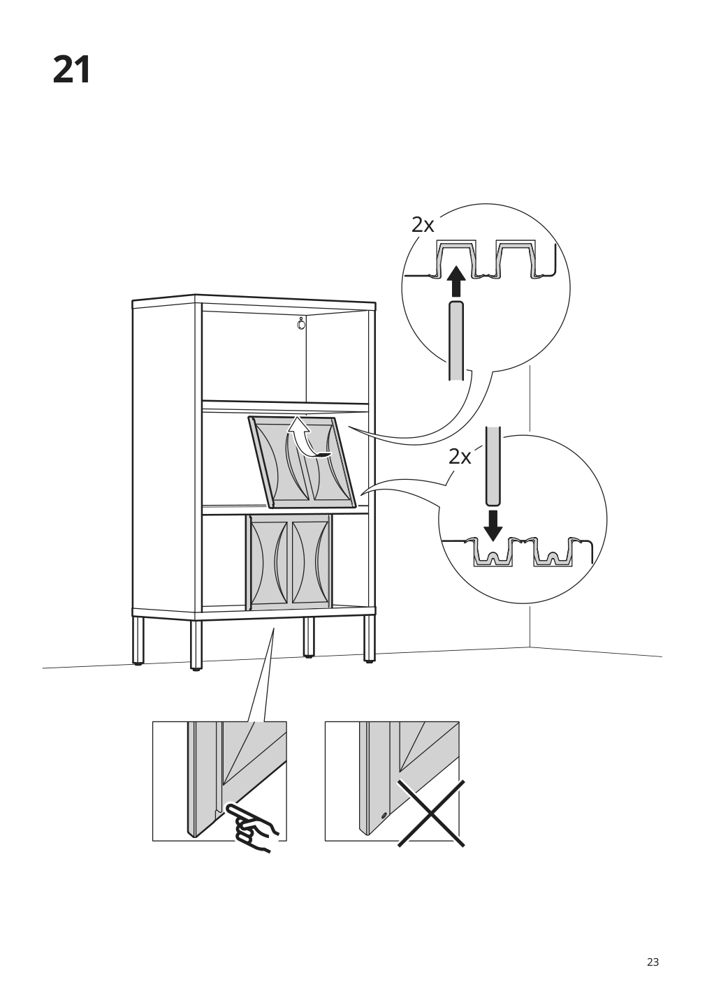 Assembly instructions for IKEA Kalknaes cabinet with sliding doors white | Page 23 - IKEA KALKNÄS cabinet with sliding doors 304.962.64