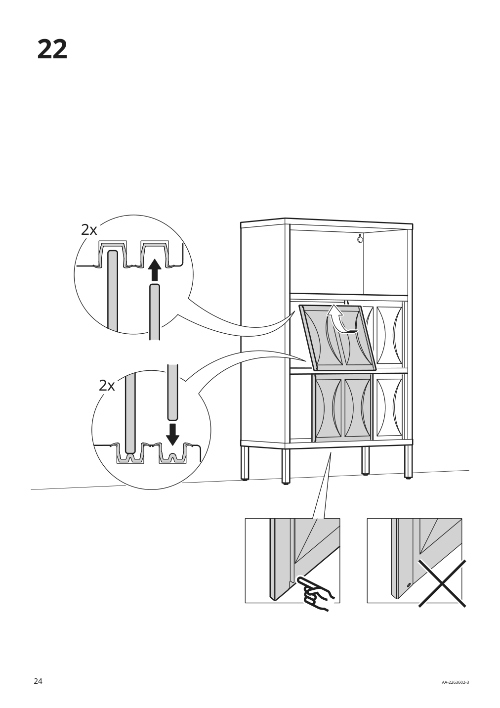 Assembly instructions for IKEA Kalknaes cabinet with sliding doors white | Page 24 - IKEA KALKNÄS cabinet with sliding doors 304.962.64