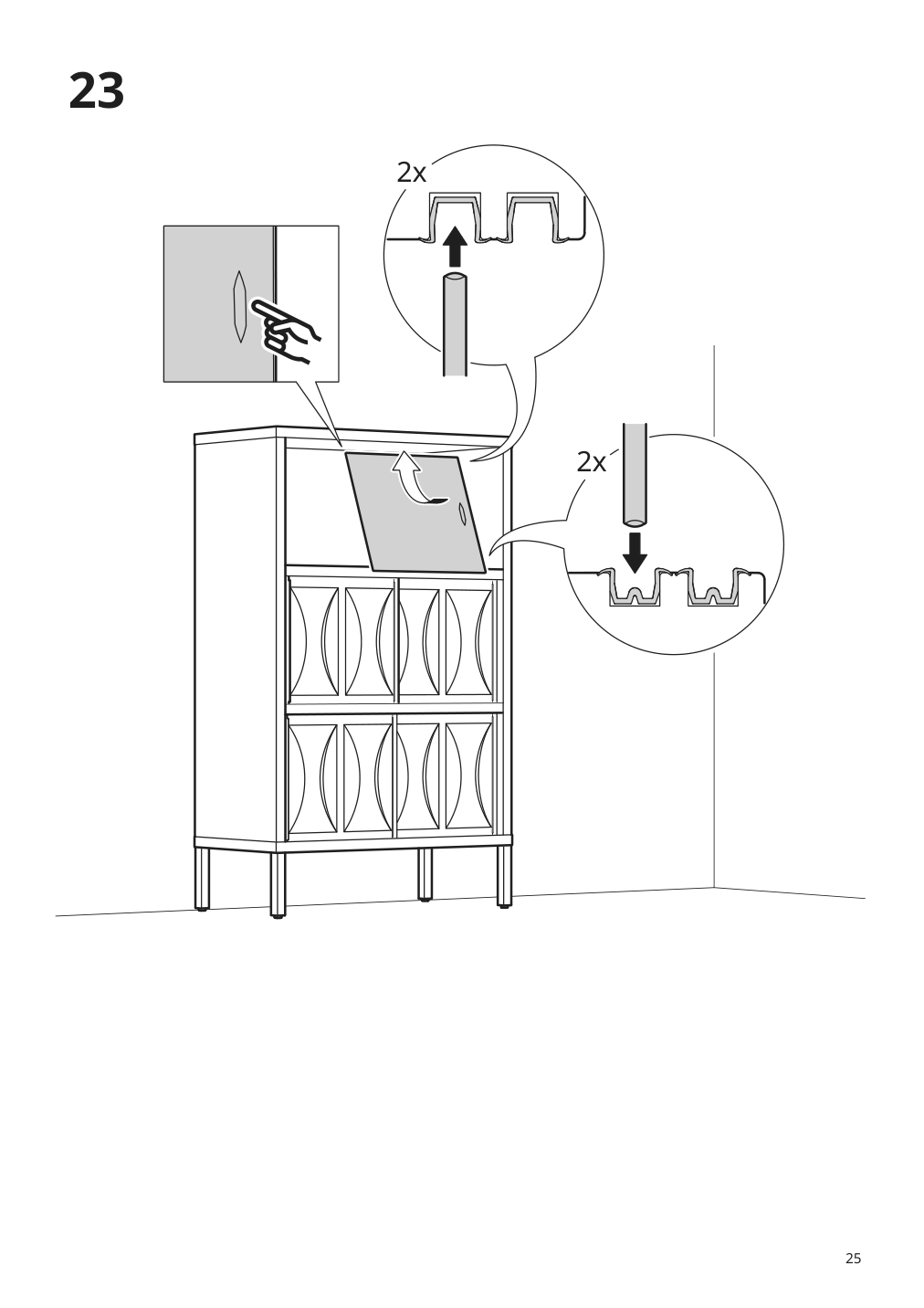 Assembly instructions for IKEA Kalknaes cabinet with sliding doors white | Page 25 - IKEA KALKNÄS cabinet with sliding doors 304.962.64