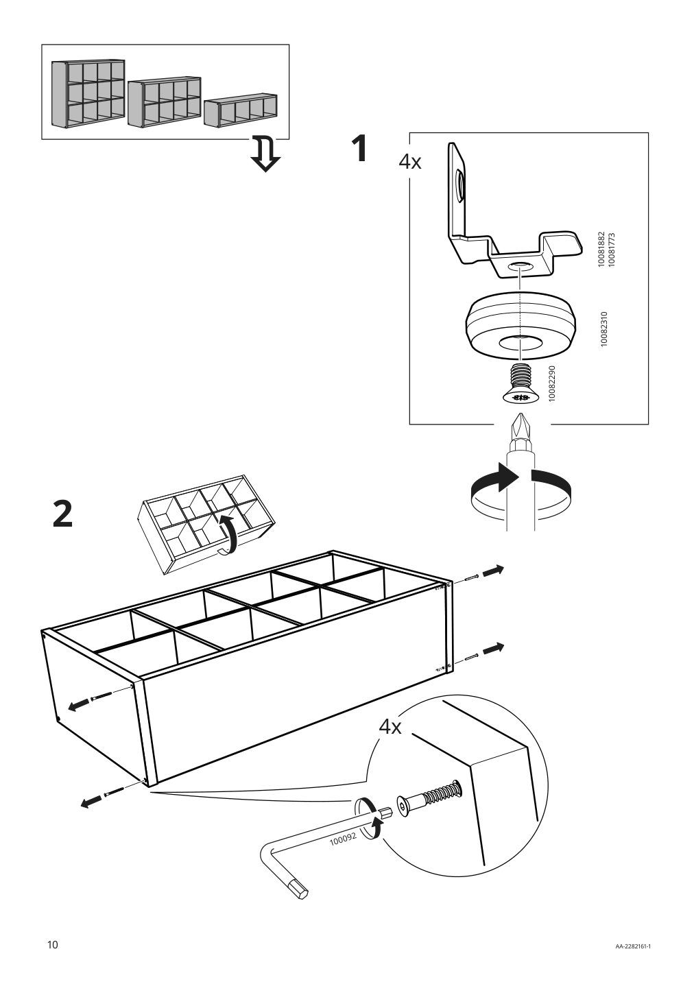 Assembly instructions for IKEA Kallax base on legs black | Page 10 - IKEA KALLAX shelving unit with underframe 894.426.79