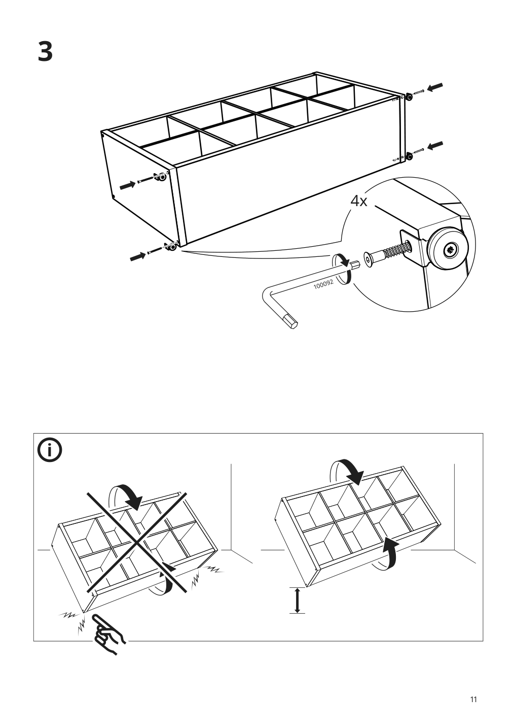 Assembly instructions for IKEA Kallax base on legs black | Page 11 - IKEA KALLAX shelving unit with underframe 894.426.79