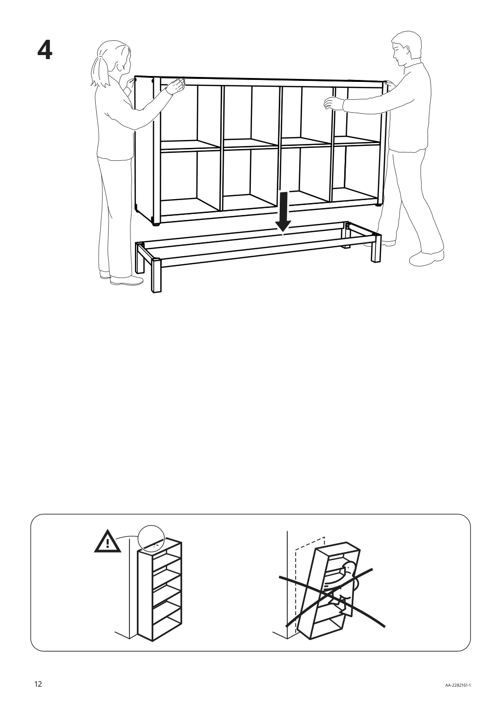 Assembly instructions for IKEA Kallax base on legs black | Page 12 - IKEA KALLAX shelving unit with underframe 995.635.81