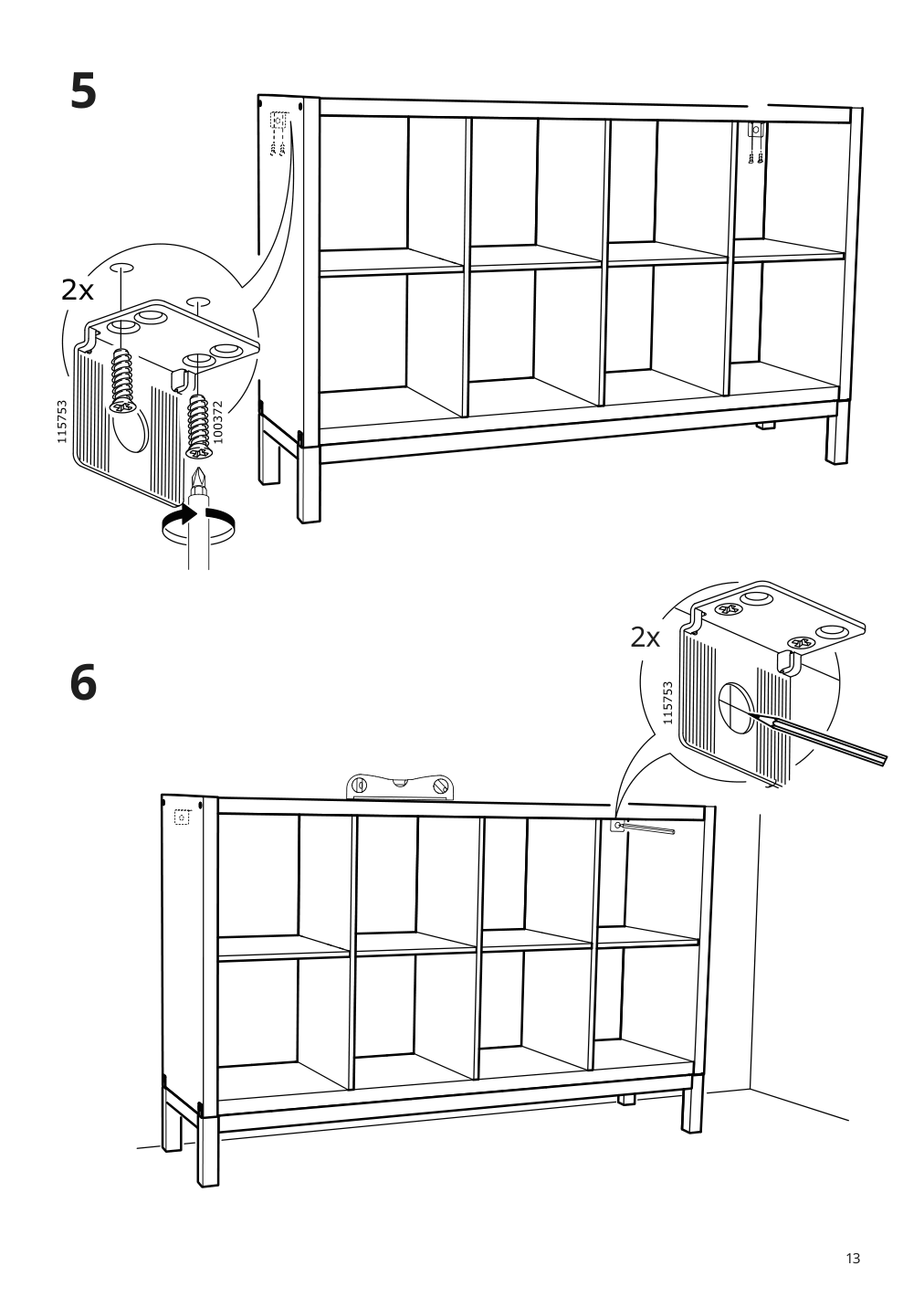 Assembly instructions for IKEA Kallax base on legs black | Page 13 - IKEA KALLAX shelving unit with underframe 995.635.81