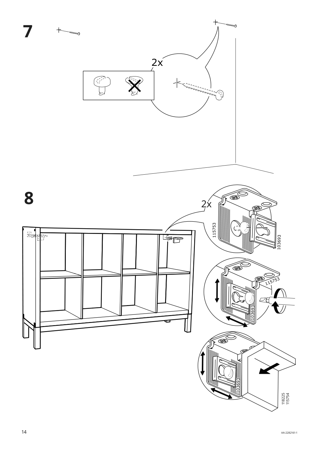 Assembly instructions for IKEA Kallax base on legs black | Page 14 - IKEA KALLAX shelving unit with underframe 894.426.79