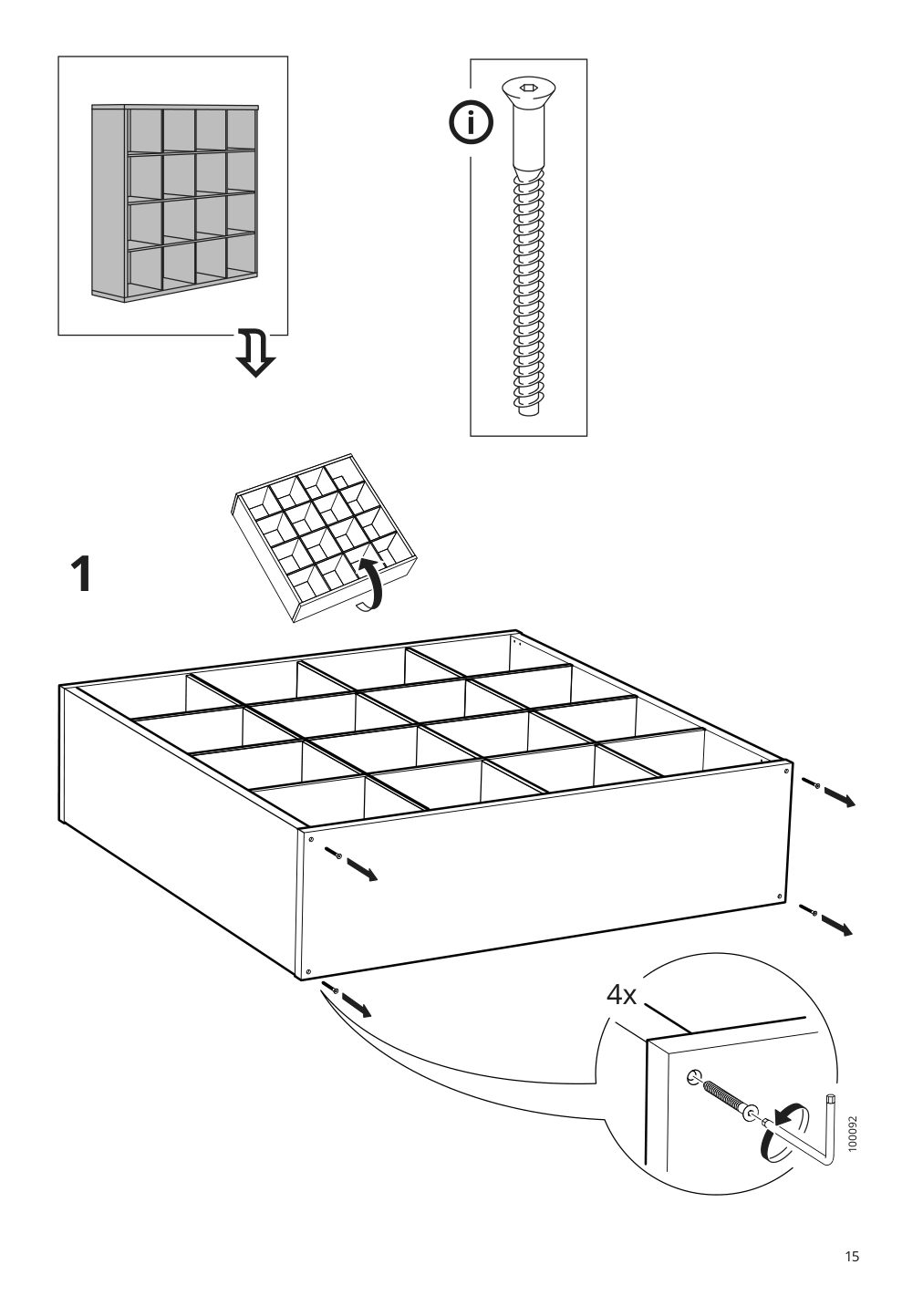 Assembly instructions for IKEA Kallax base on legs black | Page 15 - IKEA KALLAX shelving unit with underframe 995.635.81