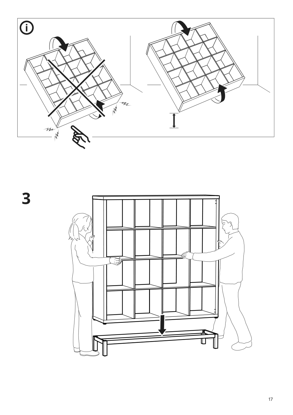 Assembly instructions for IKEA Kallax base on legs black | Page 17 - IKEA KALLAX shelving unit with underframe 894.426.79