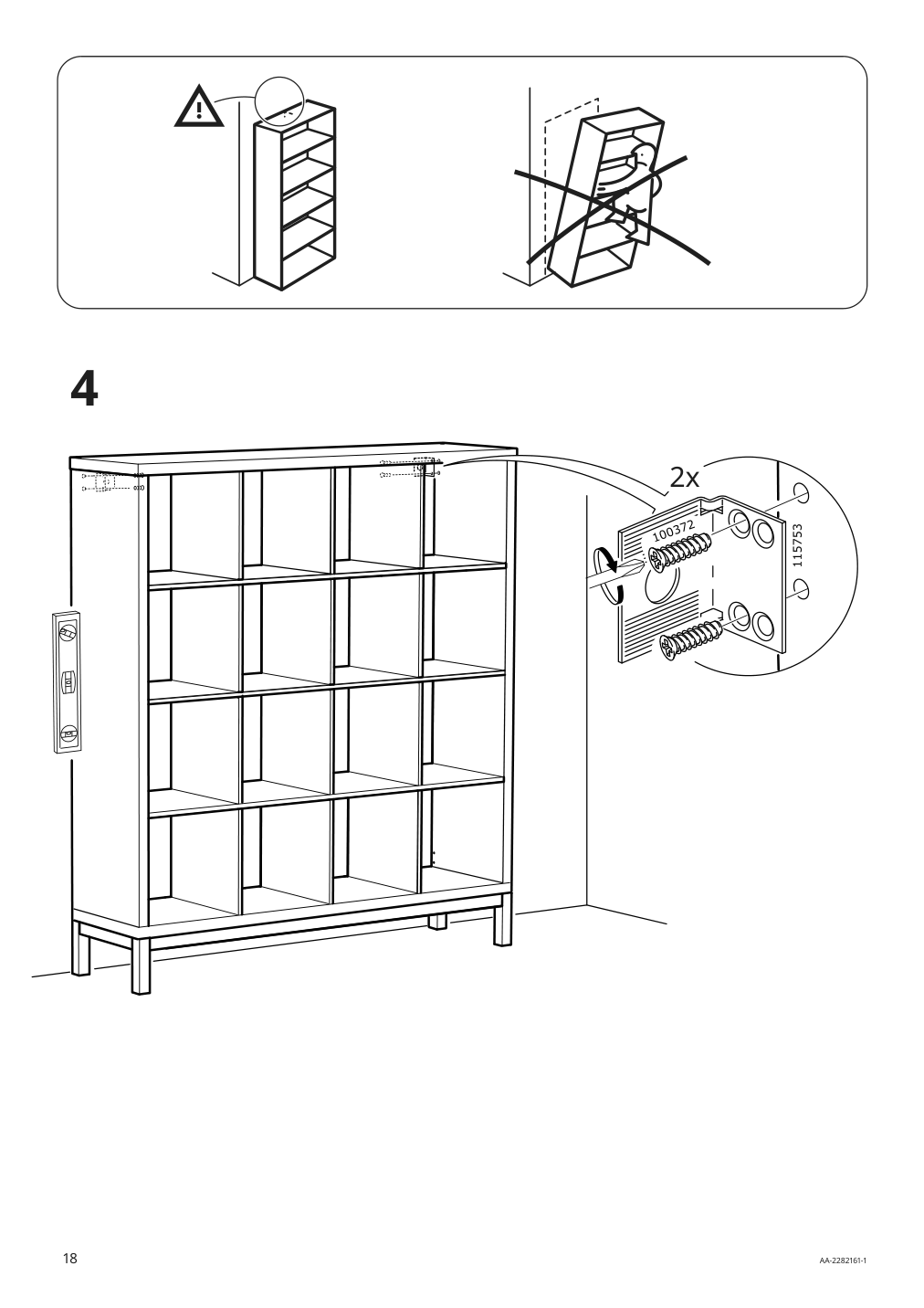 Assembly instructions for IKEA Kallax base on legs black | Page 18 - IKEA KALLAX shelving unit with underframe 894.426.79