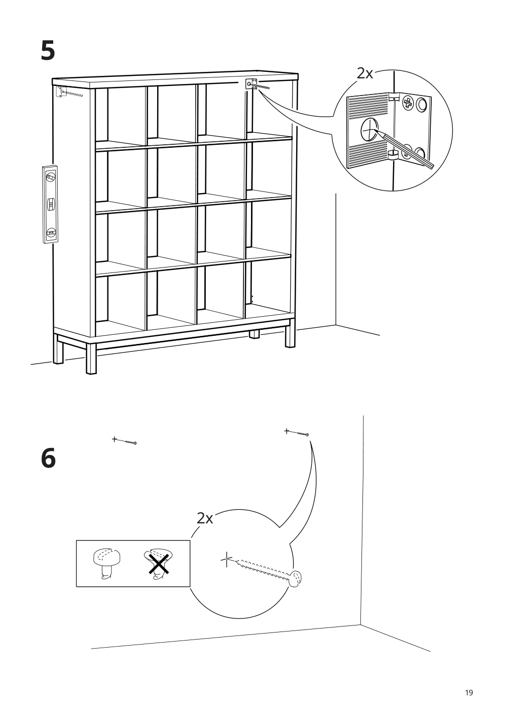 Assembly instructions for IKEA Kallax base on legs black | Page 19 - IKEA KALLAX shelving unit with underframe 894.426.79