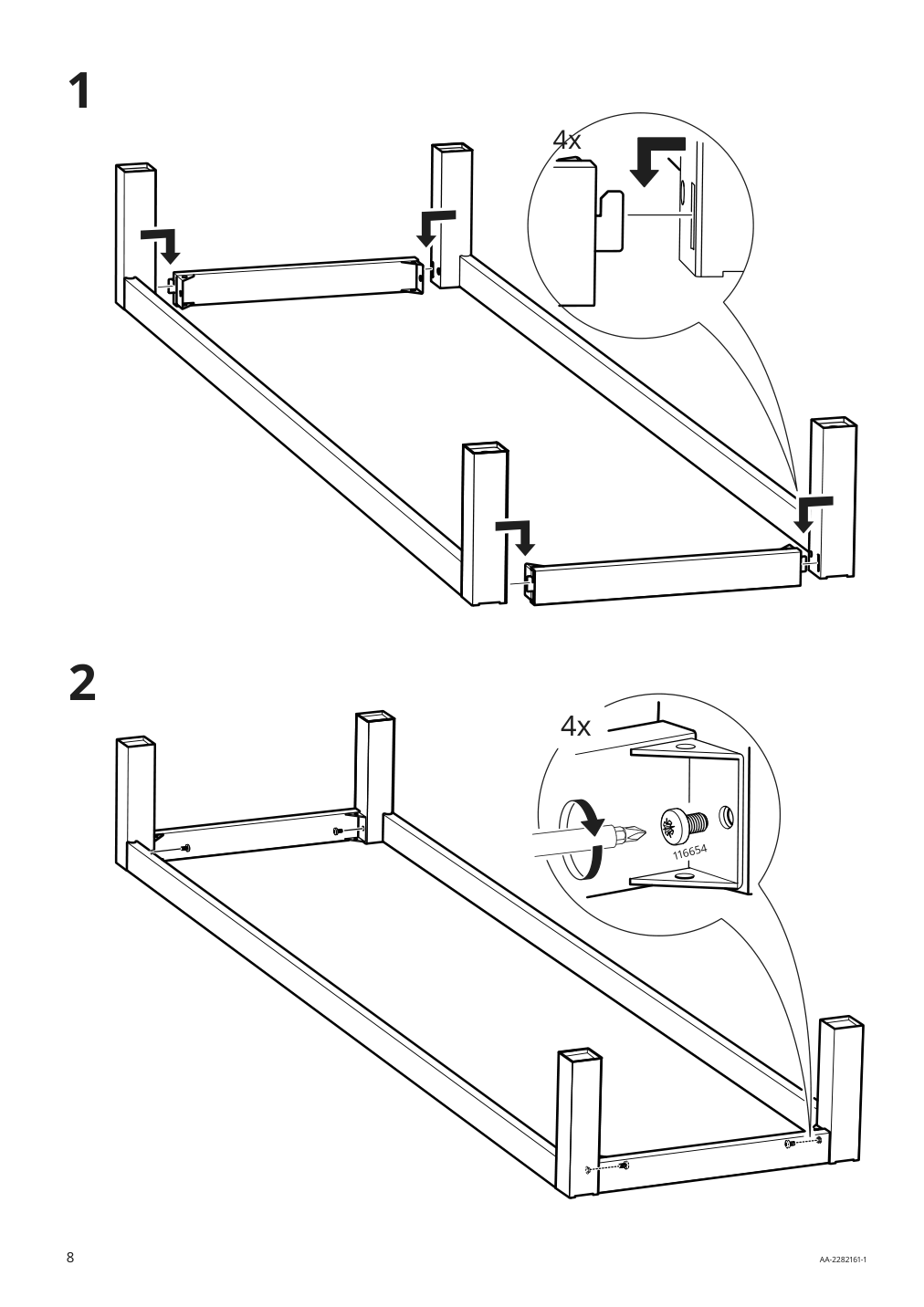 Assembly instructions for IKEA Kallax base on legs black | Page 8 - IKEA KALLAX shelving unit with underframe 894.426.79