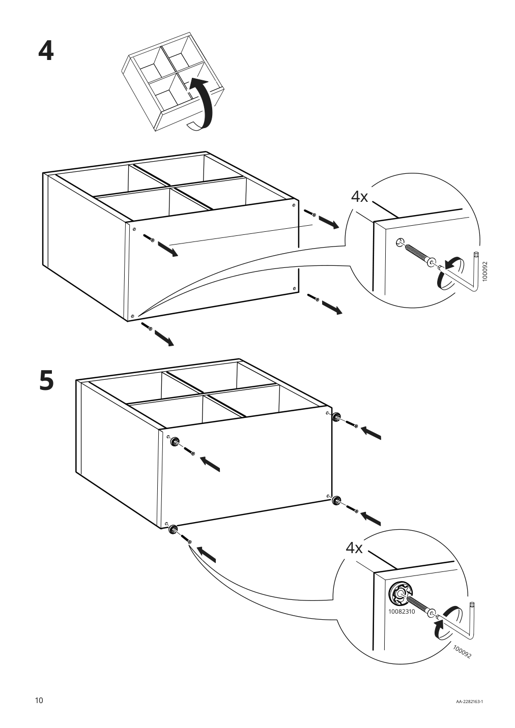 Assembly instructions for IKEA Kallax base on legs white | Page 10 - IKEA KALLAX shelving unit with underframe 594.426.28