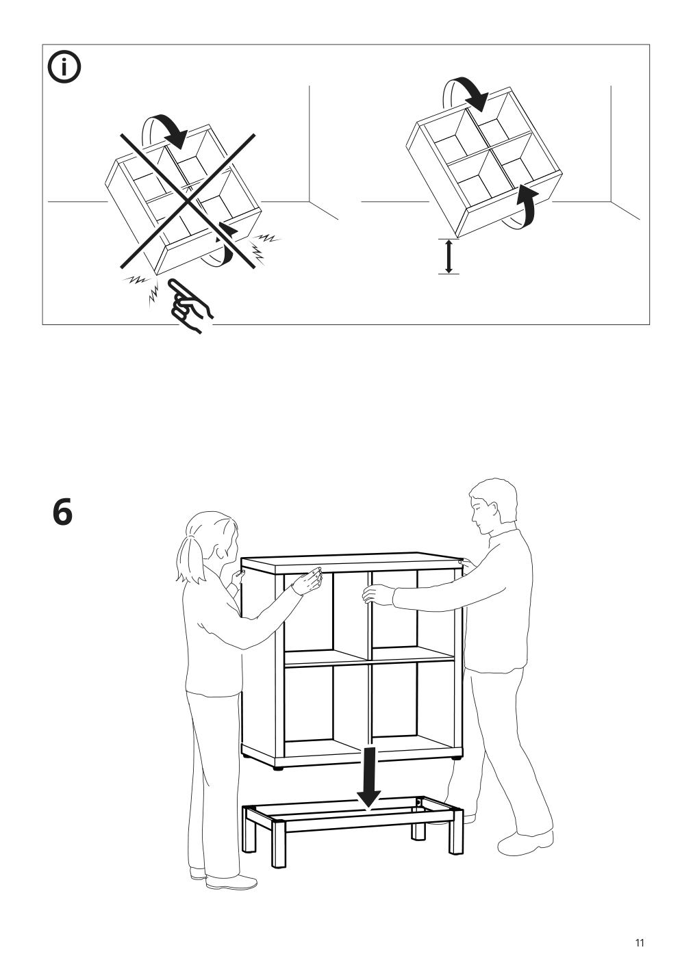 Assembly instructions for IKEA Kallax base on legs white | Page 11 - IKEA KALLAX shelving unit with underframe 594.426.28