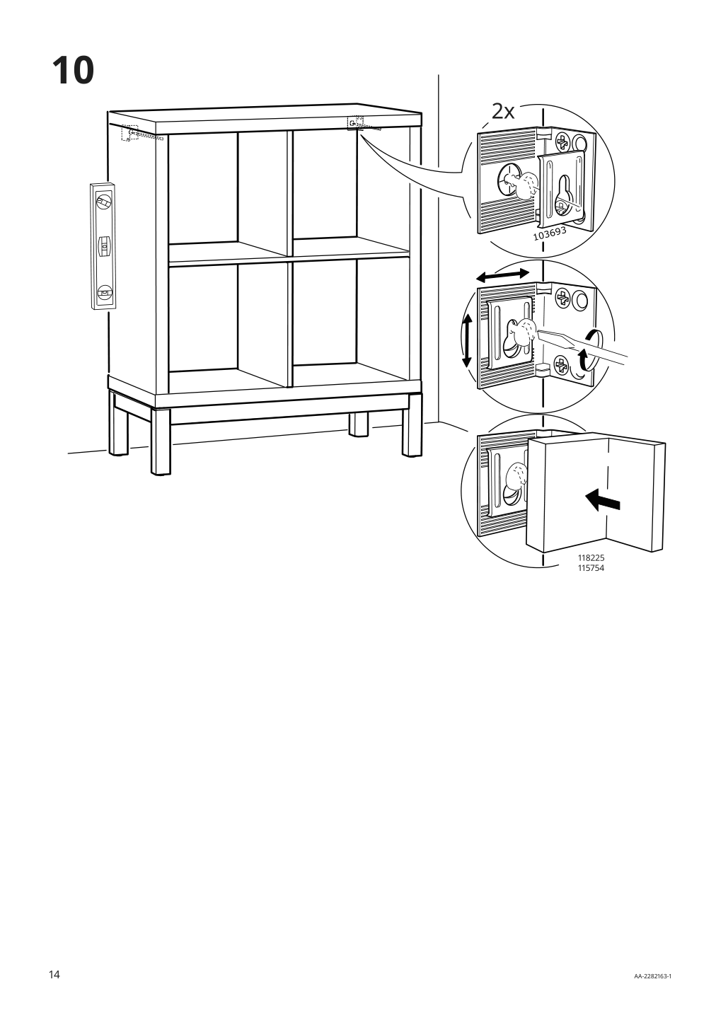 Assembly instructions for IKEA Kallax base on legs white | Page 14 - IKEA KALLAX shelving unit with underframe 594.426.28